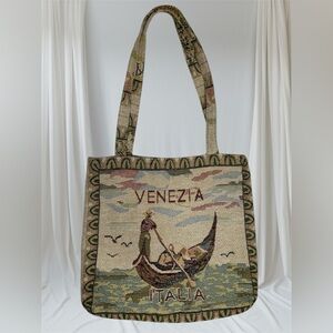 Vintage 1970’s Venezia Italia tapestry tote bag purse